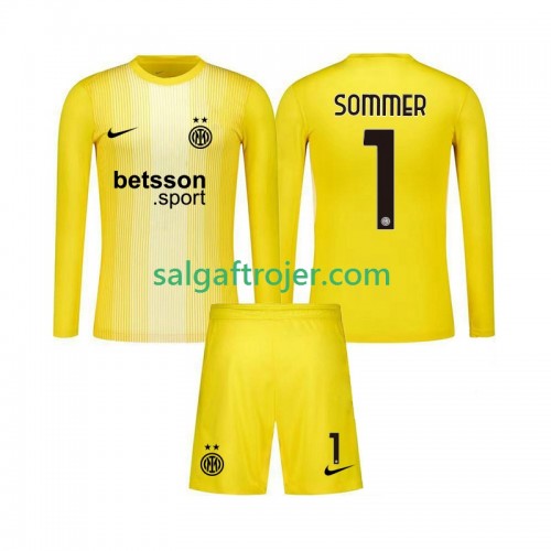 Internazionale Milano Yann Sommer 1 Fodboldtrøjer Målmand Børn Udebanesæt 2025/26 Langærmet Internazionale Milano Yann Sommer 1 Fodboldtrøjer Målmand Børn Udebanesæt 2025/26 Langærmet